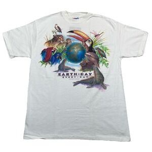 Vintage Harlequin Earth Day Everyday Animal Nature T-Shirt Large NWT